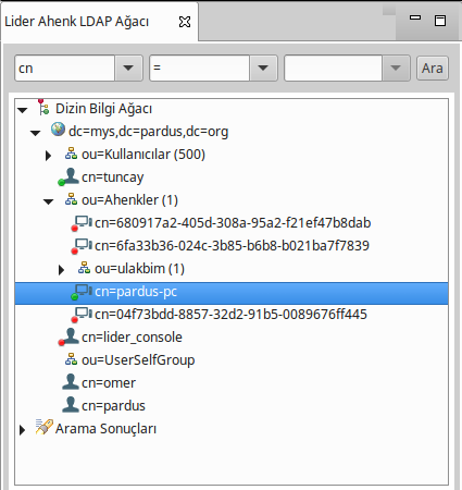 Lider Arayüz Ldap Ağacı