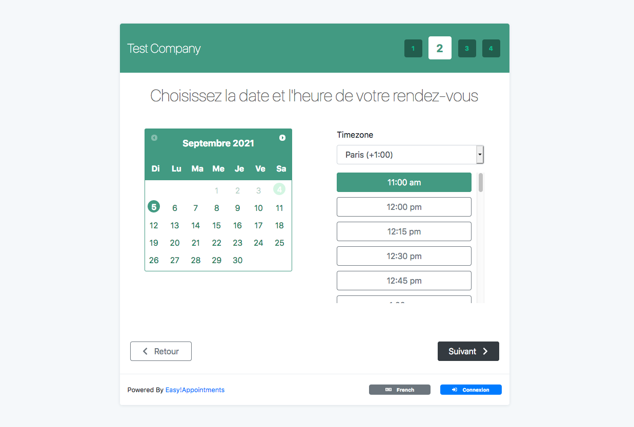 Schermafdrukken van Easy!Appointments